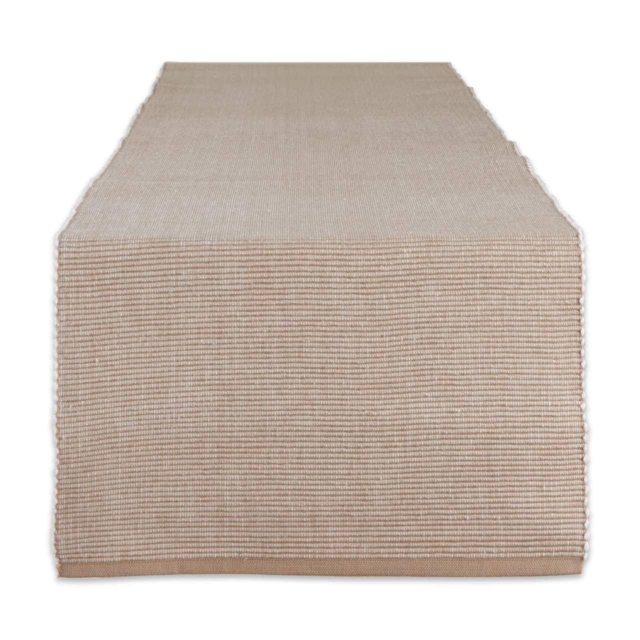 DII® 72" Stone & White 2-Tone Ribbed Table Runner